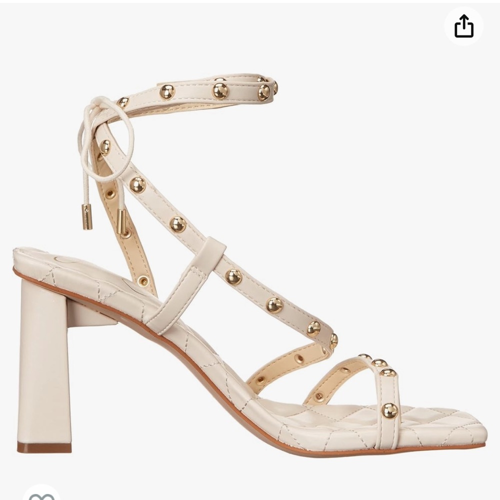 Jessica Simpson Womens Zayve Faux Leather Ankle Strap Heels